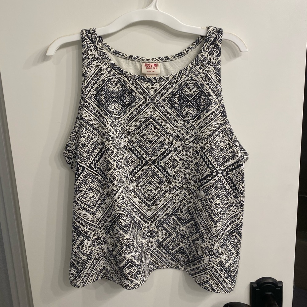 Black and white patterned tank top